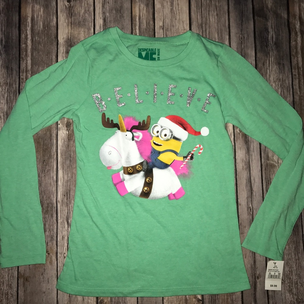 Minion Christmas long sleeve shirt NWT